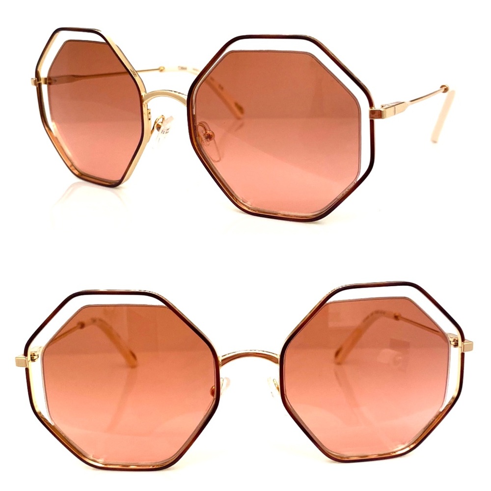Chloe Octaginal Geo Brick Rose sunglasses